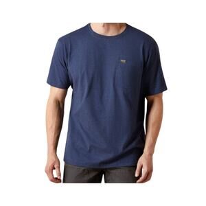 Ariat Mens Rebar Blue Cotton Blend Short Sleeve Hidden Pen Slot T-Shirt Size XL